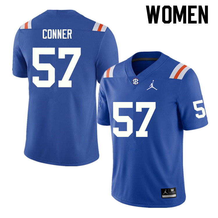 Women #57 David Conner Florida Gators College Football Jerseys Sale-Throwback - Click Image to Close